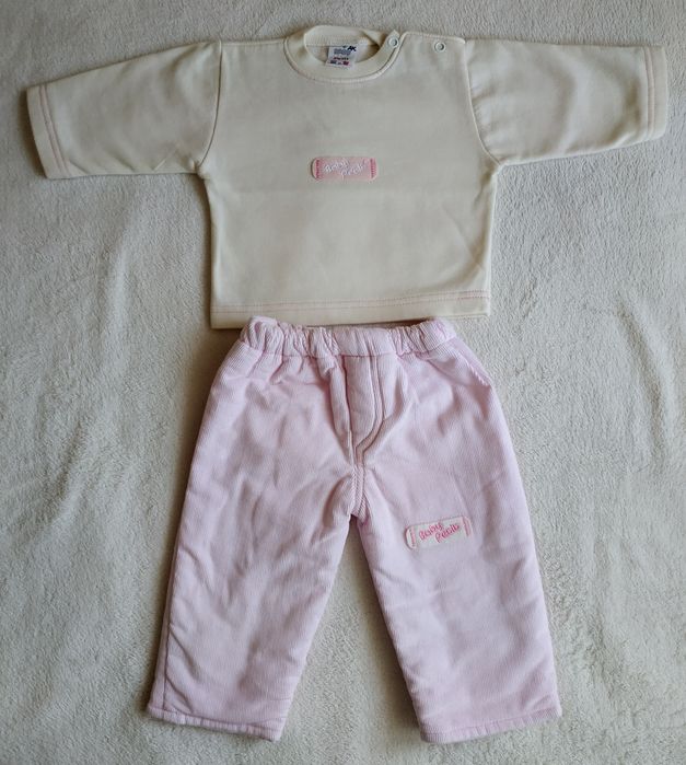 Conjunto bebé menina Sweat moletão + calças bombazina, 3 meses
