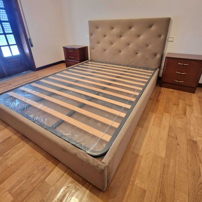 Premium Upholstered Double Beds, 190x140 cm, Including Bed Base, €199!!64564411564929121