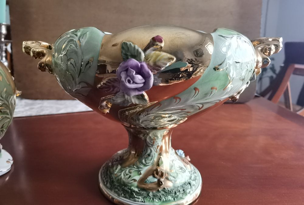 Conjunto de alta porcelana Jarra e taça Pereira Valado