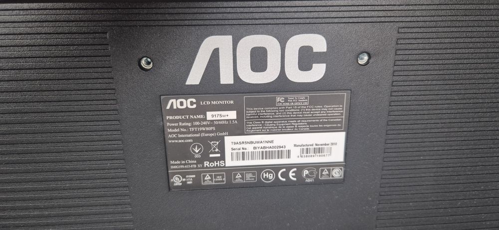 Monitor AOC 917Sw – 19 cali – sprawny