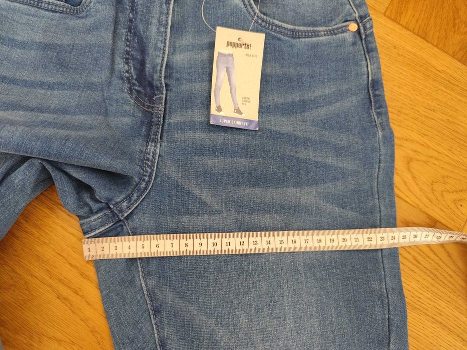 Nowe jeansy dziewczęce skinny fit 158 niebieskie