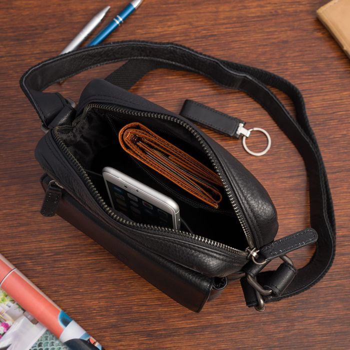 Torba skórzana czarna AMADEO I ze skóry naturalnej mocna wytrzymała