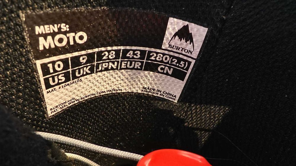 BURTON MEN'S: MOTO -  Buty snowboardowe EUR 43 męskie flex 3