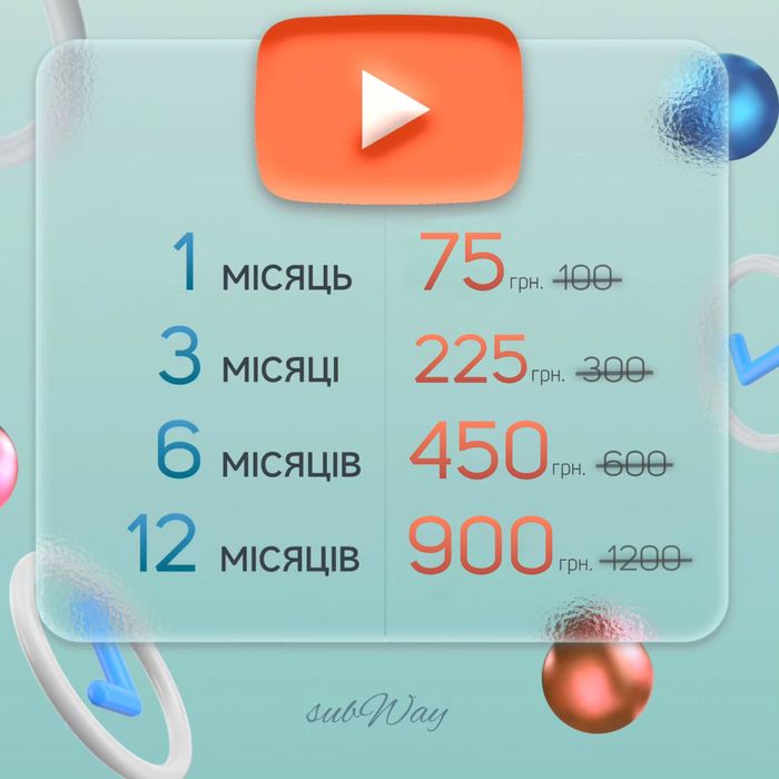 Спотіфай Преміум, Ютуб Преміум, ЧатГПТ Плюс, Нетфлікс 4К пакет