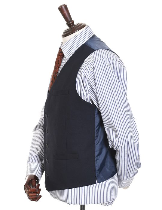 LIMITED EDITION granatowa kamizelka garniturowa 51% wełna L 52