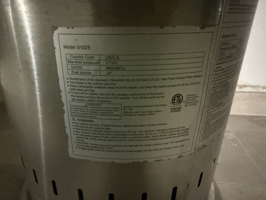 aquecedor de exterior  com bilha Prio