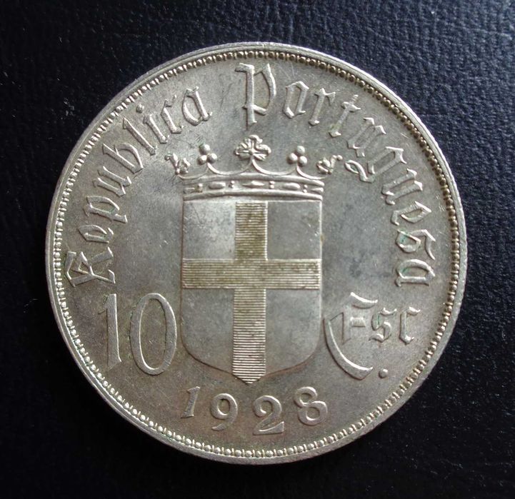 Moeda 10 Escudos Prata 1928 Nova