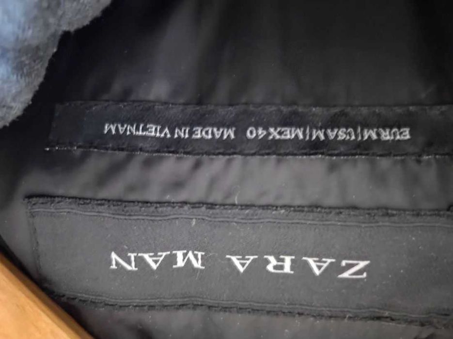 pikowana kurtka męska Zara modna casual slim fit miejska ciepła
