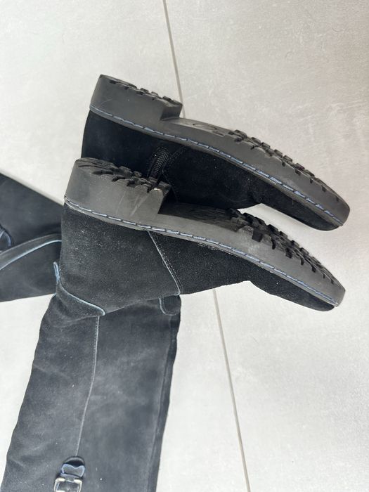 Kozaki skórzane 38 ocieplane bardzo dobry stan