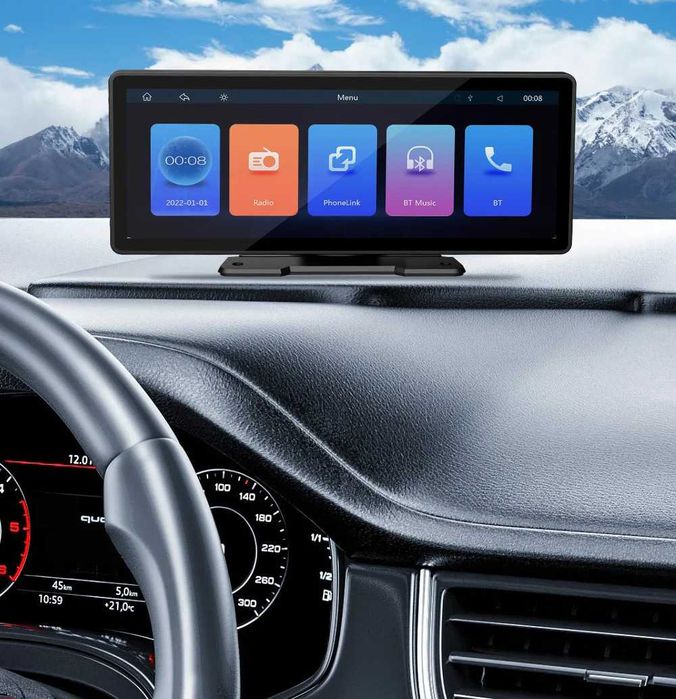 Магнітола | мультімедійна система в авто з бездротовим [CarPlay] та [AndroidAuto] | сенсорний 10.26 дюймів IPS 1600*600p HD  + камера заднього огляду