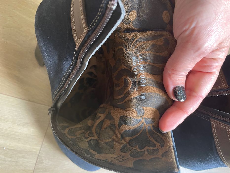 Botins botas Fly London camurça azul 39 mulher