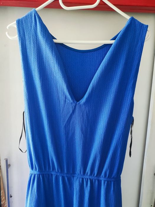 Suknia Sukienka Kombinezon Damski z Szerokimi Nogawkami Niebieski