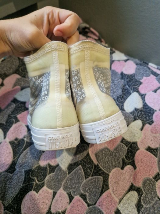 Высокие белые кеды конверсы converse 37 р 23,5 см в идеале