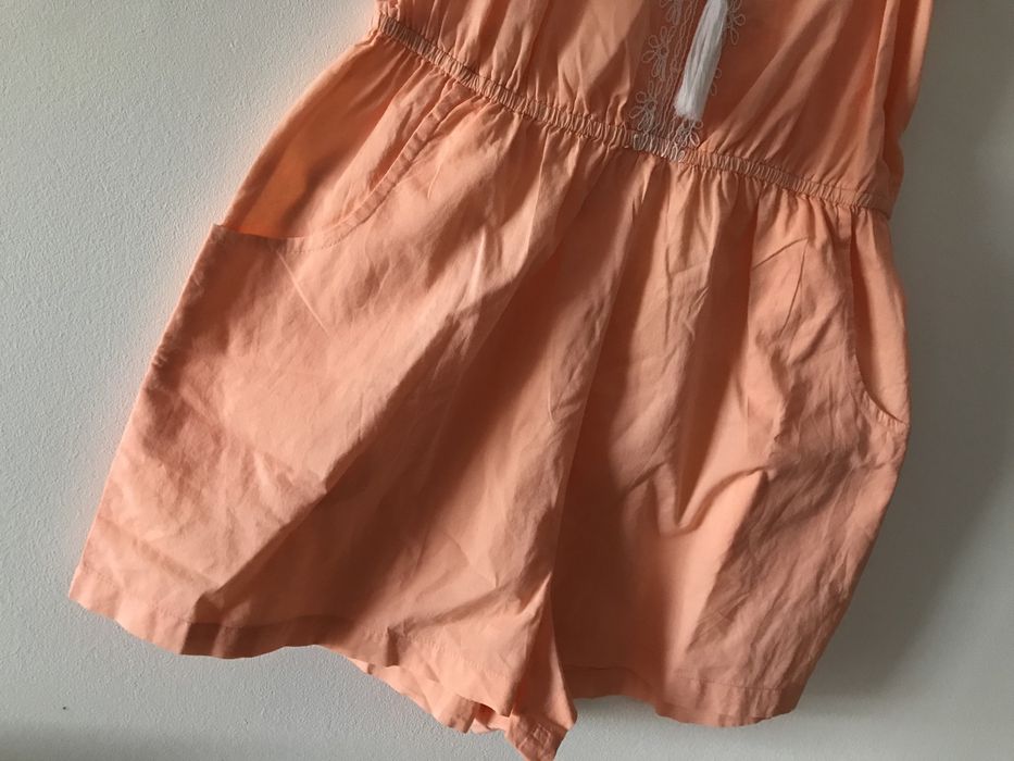 Macacão calções laranja pastel MO