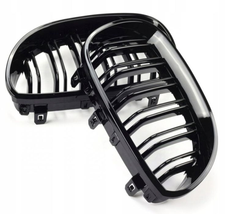 BMW E60 E61 Nerki Przedniego Zderzaka Grill Czarny Połysk