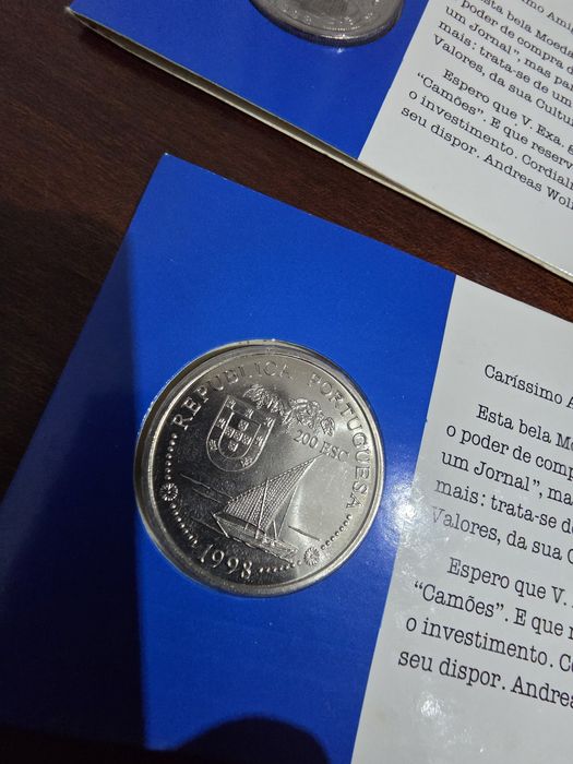 2 Moedas  200 Escudos 1998 - Vasco da Gama + Cartão de Oferta Personalizado