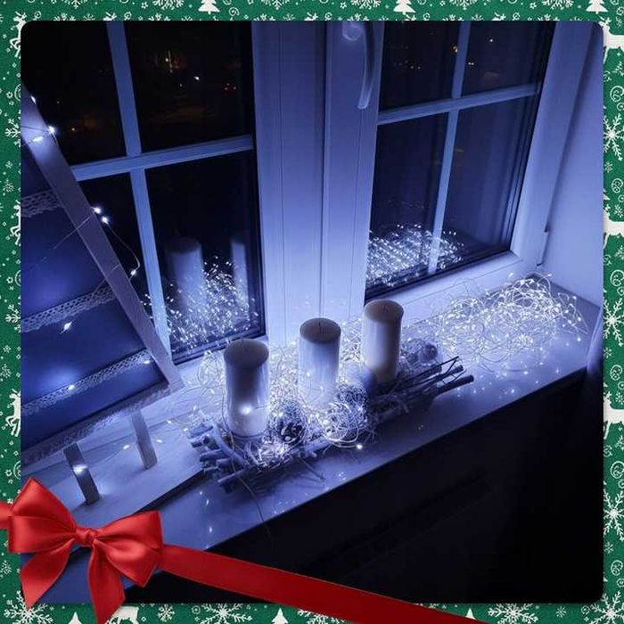 Lampki Druciki Led 2m 20 Lampek Białe Zimne Na Baterie Ozdobne