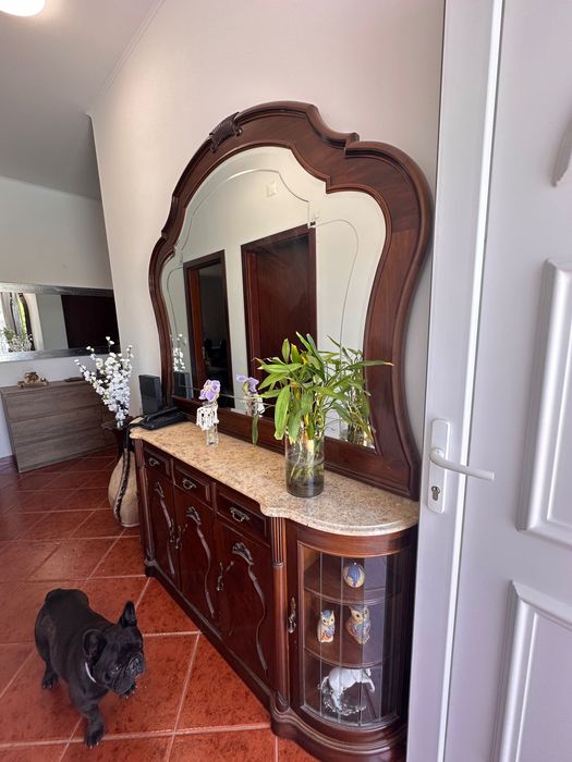 Móvel de Entrada Clássico com Espelho – Madeira Maciça