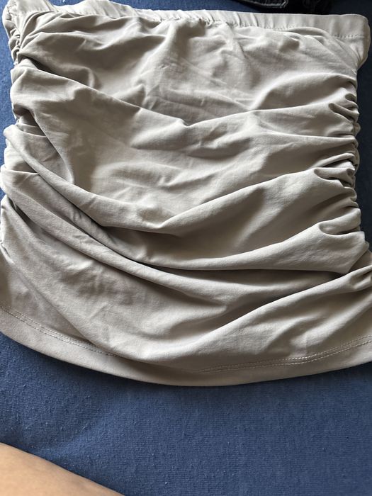 Top marszczony beżowy