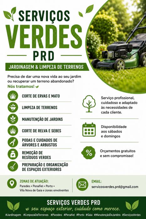 Jardinagem | Limpeza de Terrenos | Corte de Mato | Paredes, Penafiel, Porto e Gaia
