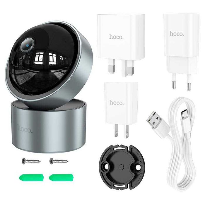 Поворотная камера видеонаблюдения WiFi Full HD ночное видение HOCO D5