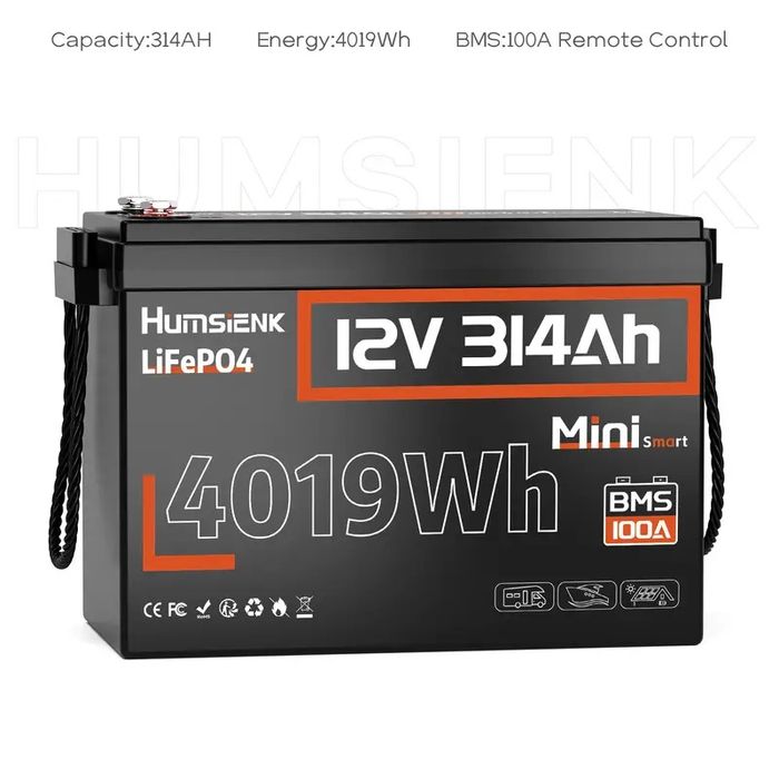 Akumulator wersja MINI nowy LiFePo4 300ah 314 ah BMS 100A SMART Blueto