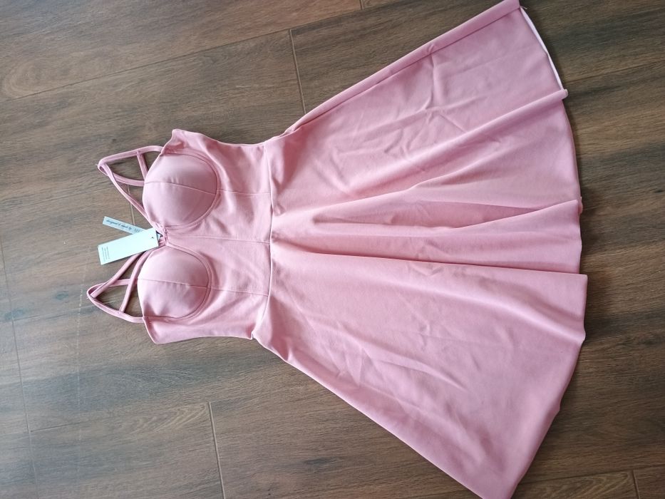 Sukienka gorsetowa r 38/M pudrowa NOWA