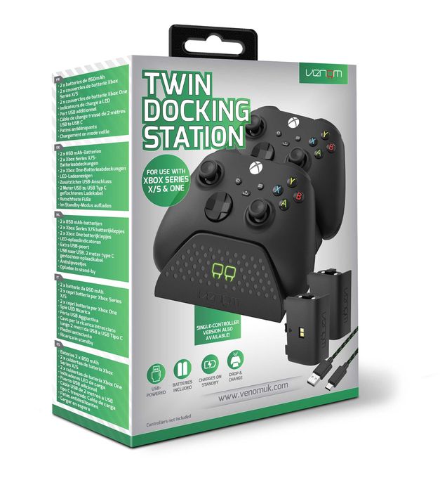 Stacja dokująca padów Venom VS2881 Xbox Series X/S czarna + 2 baterie