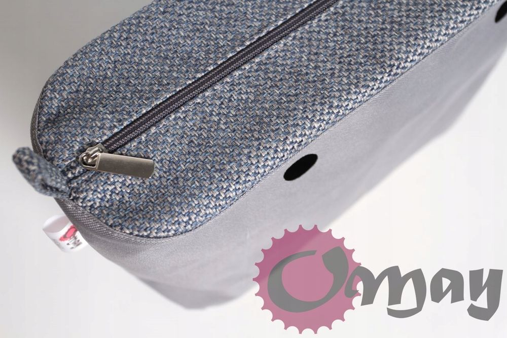 organizer OBAG STANDARD szary niebieska plecionka 2 kieszenie OMAY.PL