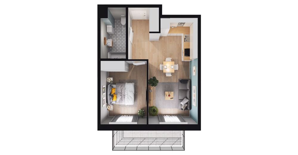 2-pokojowe mieszkanie 40m2 + balkon Bez Prowizji