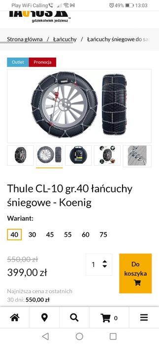 Łańcuchy Thule na koła
