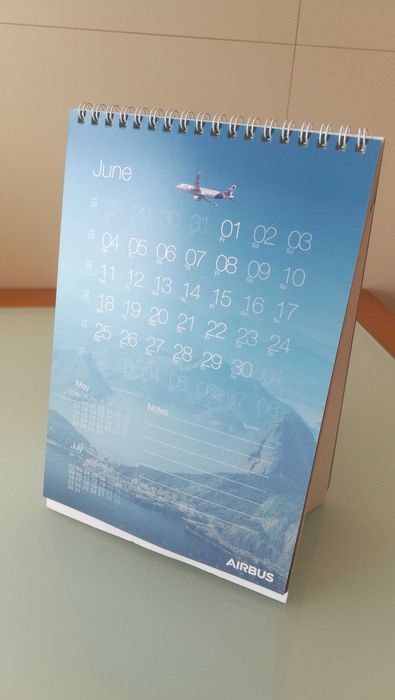 Calendário de mesa 2018 da Airbus