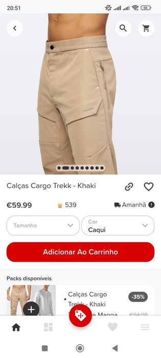Calças Homem Prozis 50€