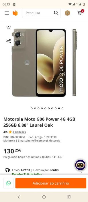 Smartphone Motorolla G06 Power
