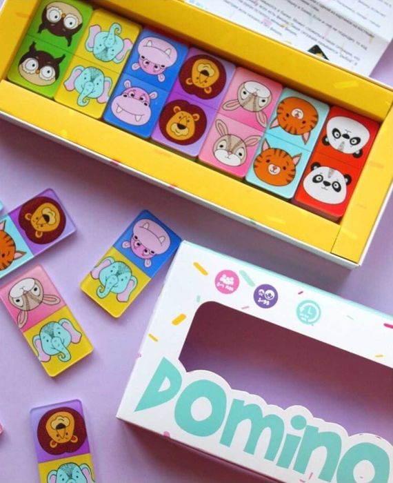 Kolorowe domino zwierzęta ukr.producent abc home