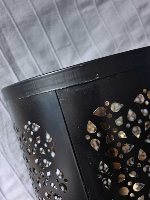 Metalowy, czarno-złoty lampion Ikea, ozdoba, dekoracja, STABBIG
