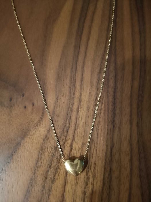 Naszyjnik lancuszek ankier serce apart zloty stal chirurgiczna 45cm