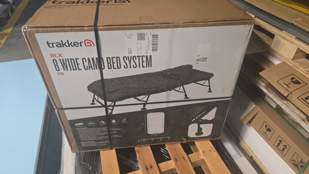 Trakker RLX 8 Wide Camo Bed System - łóżko karpiowe ze śpiworem  Nowe!!!