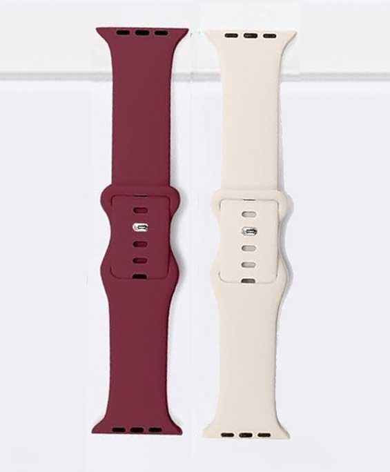 Zestaw 2 pasków DO APPLE WATCH 40 MM 41 SILIKONOWEecry i bordo