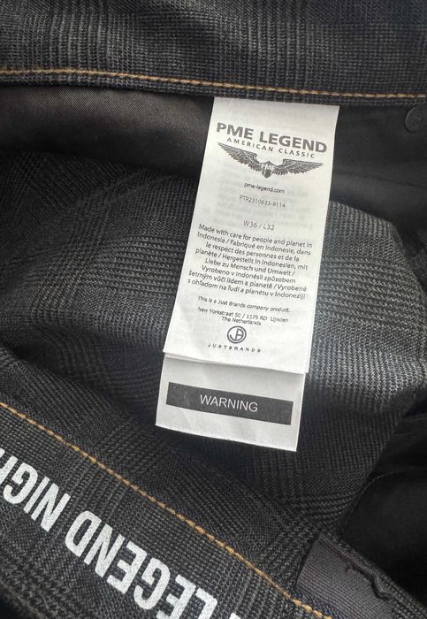 PME LEGEND night flight regular fit W36 L32 PAS 98 spodnie męskie w kratę