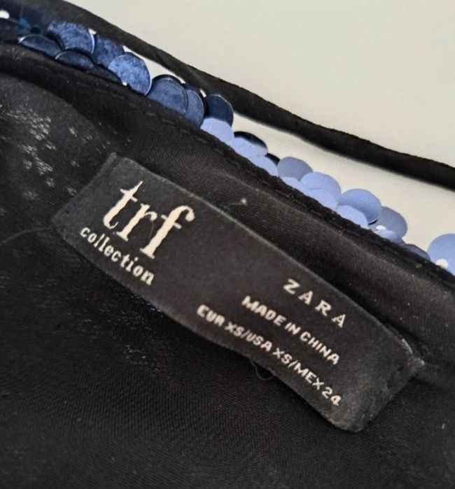 Top zara lantejoulas xs