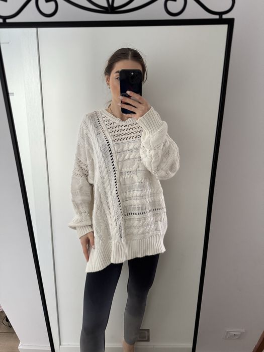 Sweter długi biały Missguided