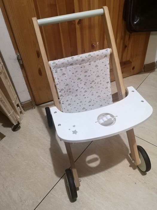 Wózek drewniany spacerowy dla lalek