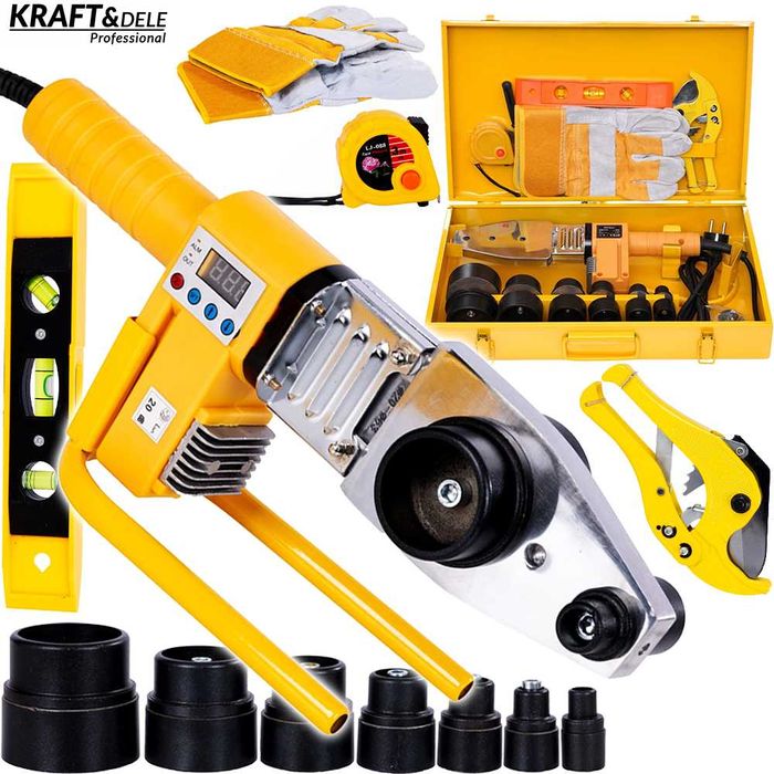 KRAFT&DELE Zgrzewarka Lcd Do Rur Pcv Matryce 16-63mm 2800w KD3073
