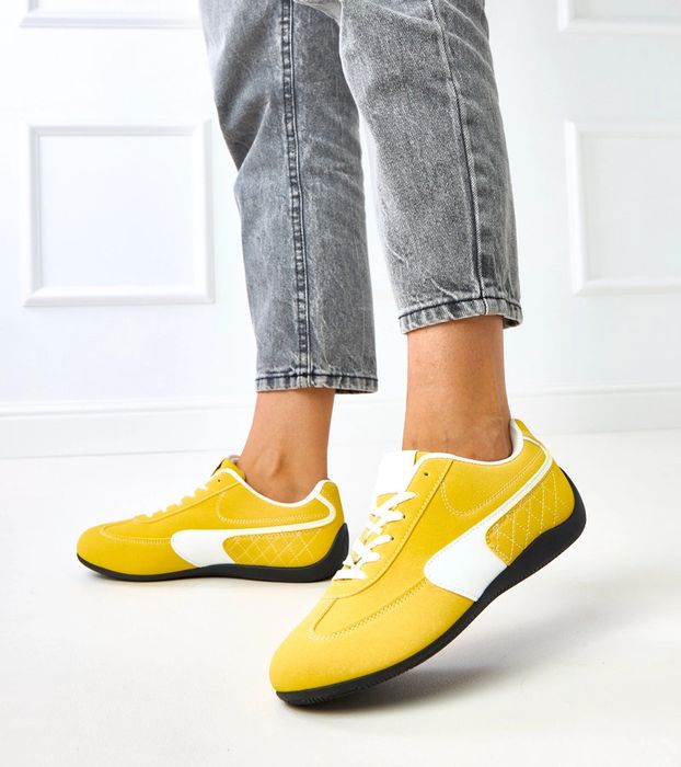 Żółte sneakersy z białym akcentem Manaar