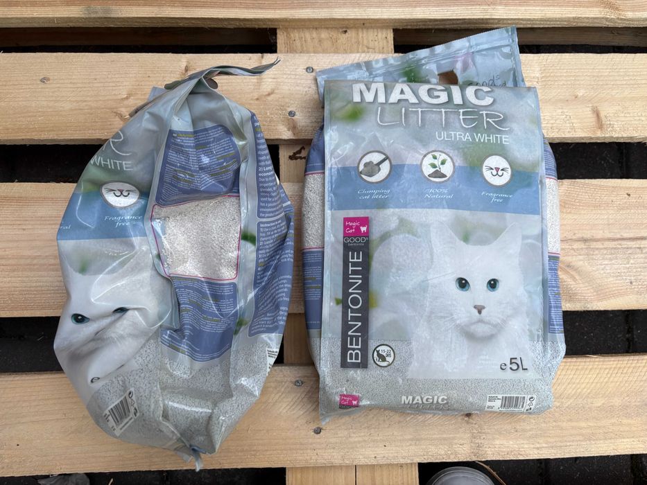 2x Żwirek bentonitowy Magic Litter Ultra White 5 l Nowe