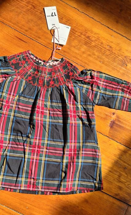 Vestido xadrez MO 3 anos