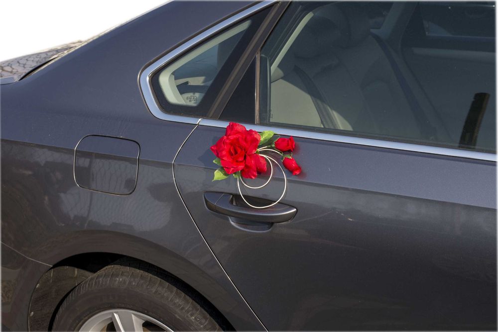 Dekoracja na samochód.Dekoracja samochodu ozdoby.ZESTAW ŚLUBNY 015
