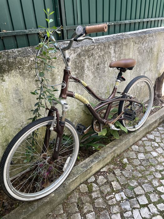 Bicicleta banco couro