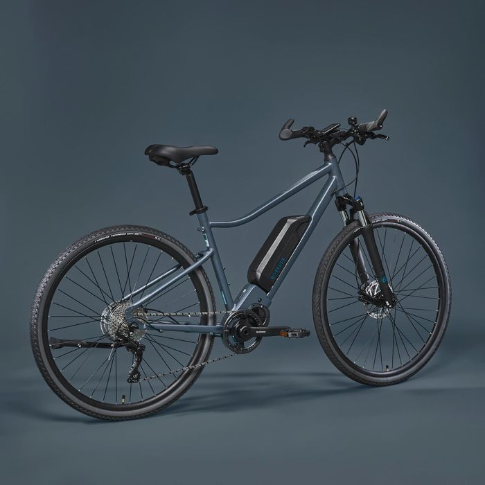 BICICLETA DE TREKKING ELÉTRICA RIVERSIDE 540 E AZUL (BATERIA PRETA)